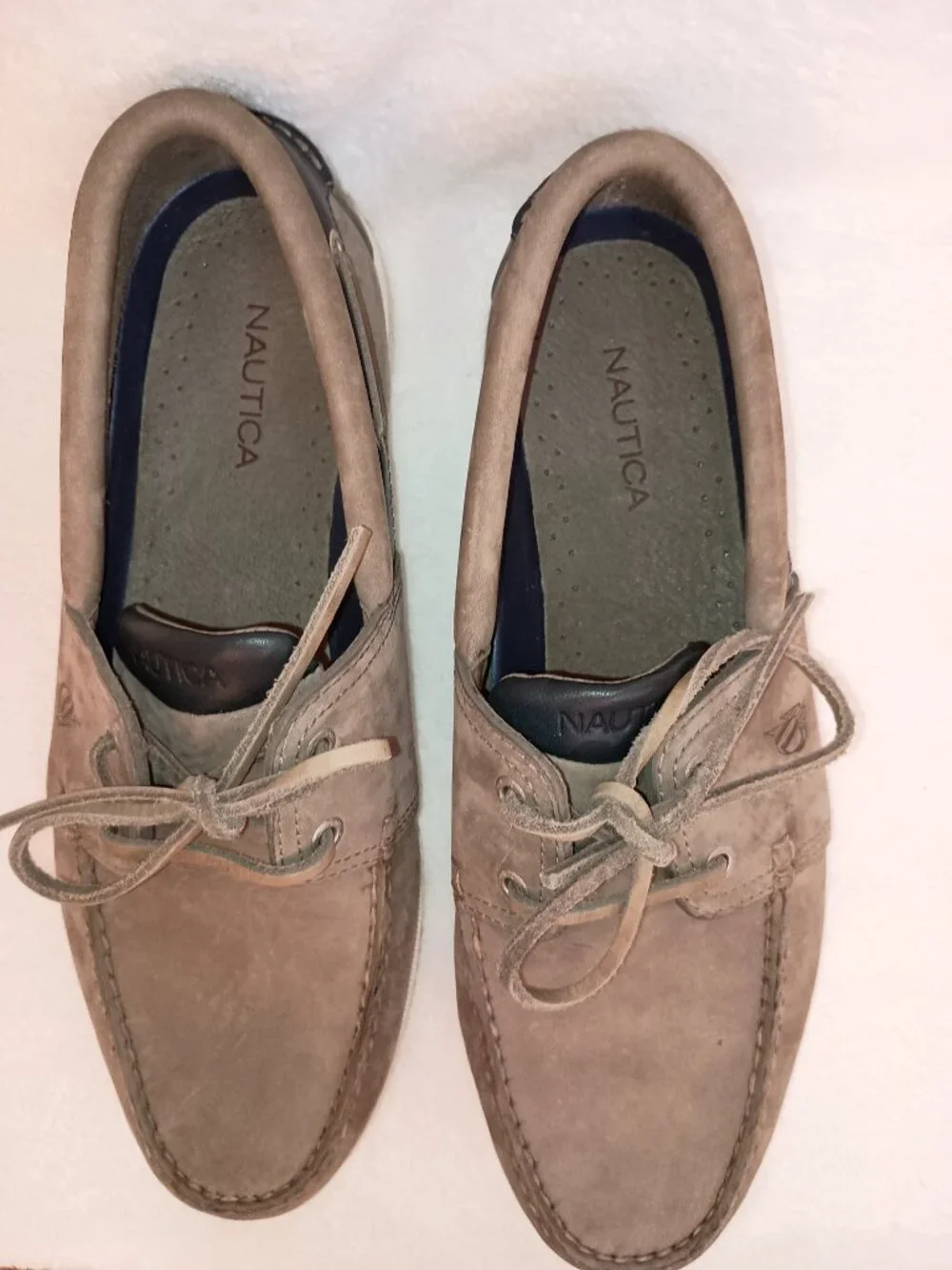 Nautica Nubuck Leather Boat Shoes Sz 11 M Brown NWOB